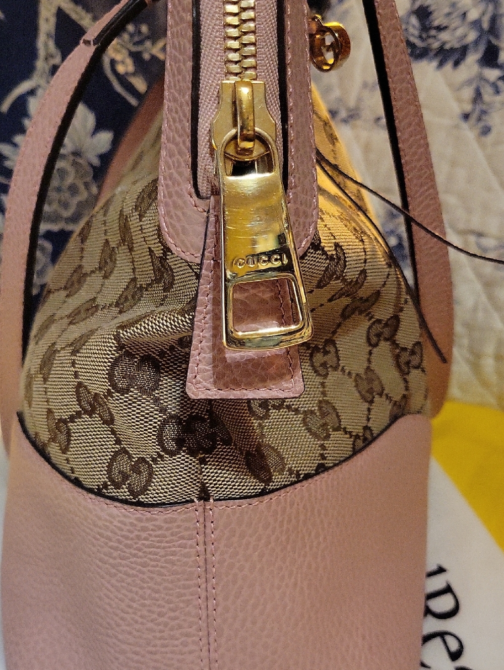 Authentic GUCCI Bree GG canvas with pink leather - medium tote - Picture 2 of 10